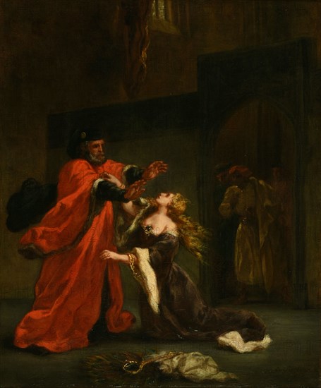 Desdemona Cursed by her Father, 1852. Creator: Delacroix, Eugène (1798-1863).