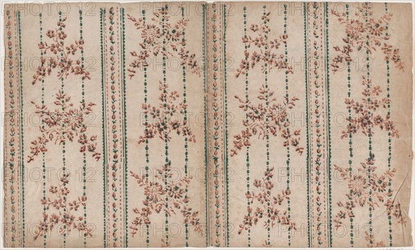 Book cover with two borders with floral patterns, 19th century.