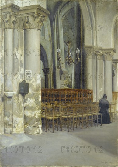 Interior of Saint-Pierre-de-Montmartre church, c1895.