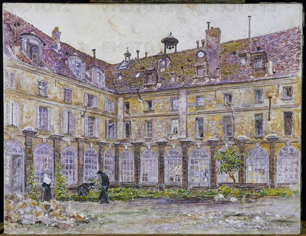 Cloister of the Abbaye-aux-Bois, rue de Sevres, 1906.