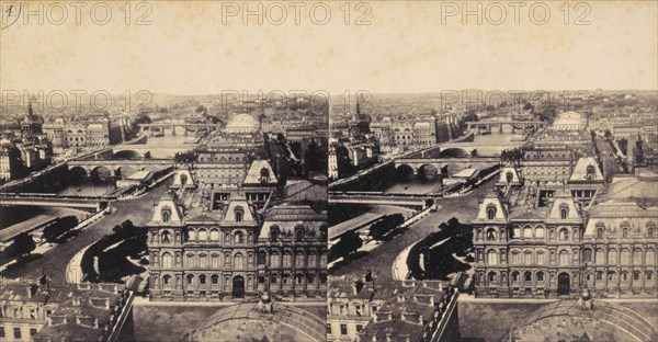 The seven bridges on the Seine / Paris, between 1860 and 1862.