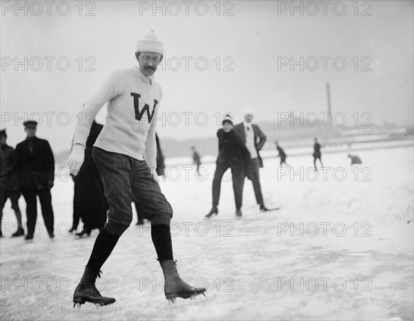 Dr. C.E. Meyers of Treasury Department - Skating, 1912. Creator: Harris & Ewing.