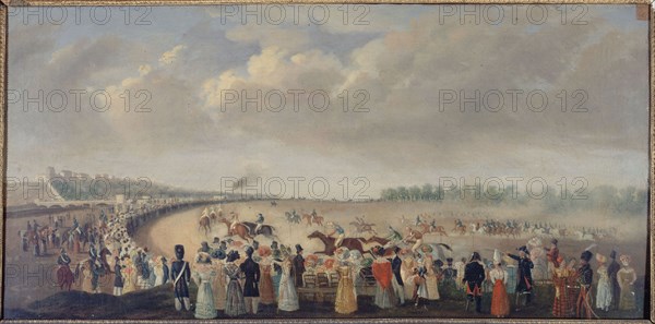 Races at Champ-de-Mars, current 8th arrondissemnt, around 1830.