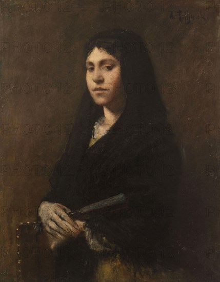 Woman with a fan, between 1873 and 1892.