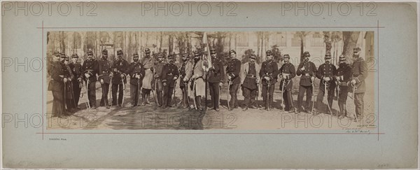 Panorama: group portrait of soldiers, 1870.