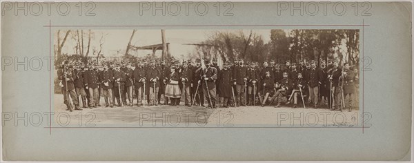 Panorama: group portrait of soldiers, 1870.