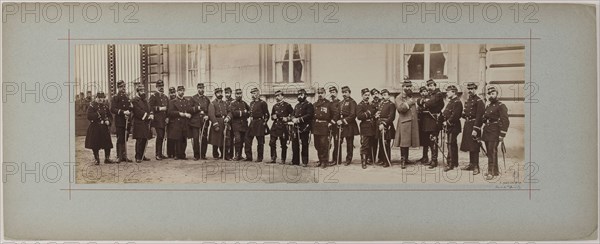 Panorama: group portrait of soldiers, 1870.