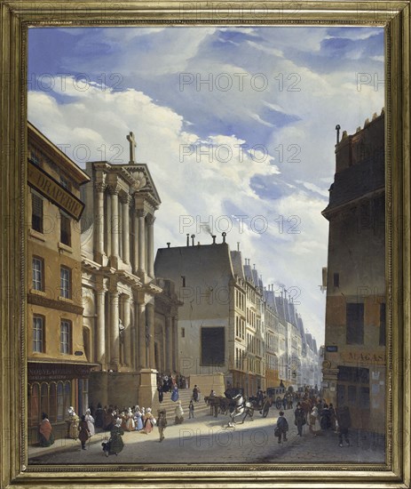 Rue Saint-Honoré and Saint-Roch church, 1840.