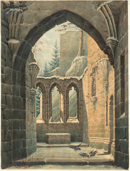 Ruins of the Oybin Monastery in Winter, c. 1830.
