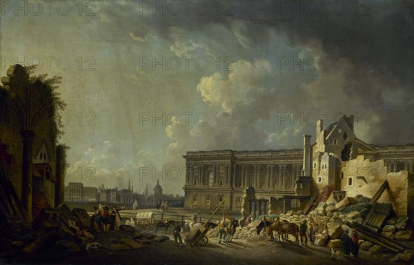 Clearance of the colonnade at the Louvre , c1756.