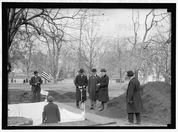 Wilson, Woodrow, at tree planting, between 1909 and 1923.