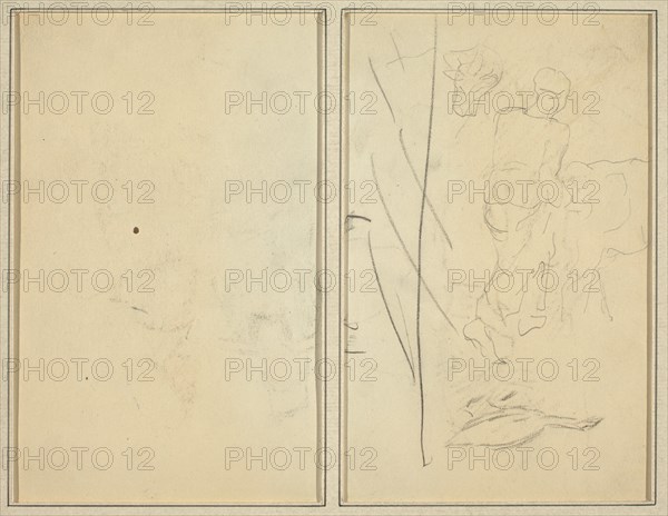 Woman with Cow, and Goose; Counterproof [verso], 1884-1888.