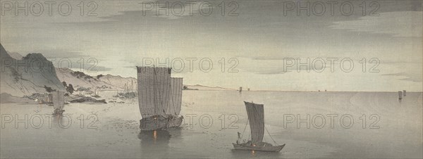 Ships anchored offshore, Between 1900 and 1915. Private Collection.
