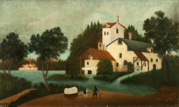 Landscape with Watermill, 1879. Creator: Rousseau, Henri Julien Félix (1844-1910).