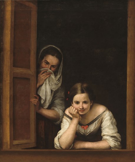 Two Women at a Window, 1665-1670. Creator: Murillo, Bartolomé Estebàn (1617-1682).