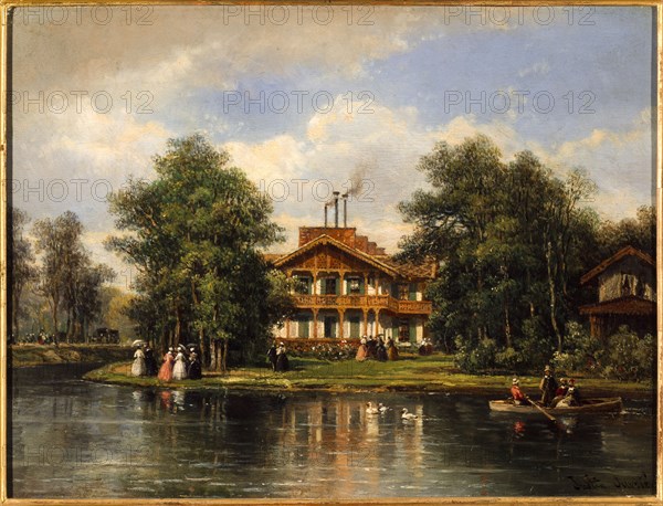 Chalet de la Porte Jaune in Bois de Vincennes, c1860.