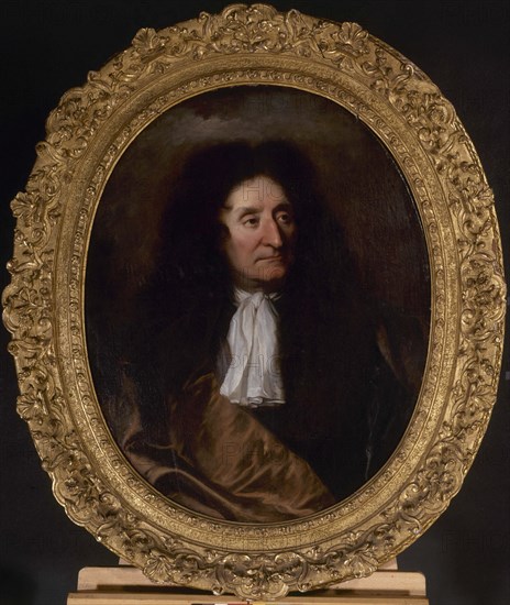 Portrait of Jean de La Fontaine (1621-1695), poet, c1680.