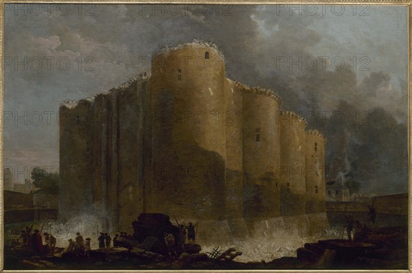 La Bastille, dans les premiers jours de sa démolition, 1789.