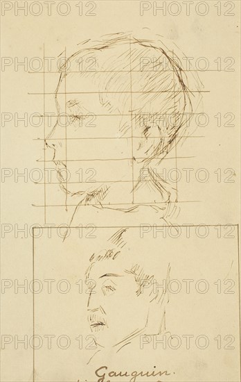 Heads of a Boy and a Man (Self-Portrait?) [verso], 1884-1888.
