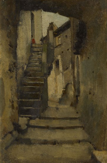 Escalier dans une ruelle à Rome, between 1859 and 1864.