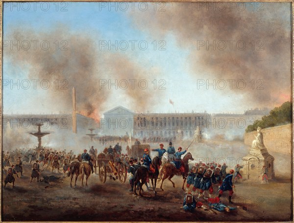 Scene from the Paris Commune, Place de la Concorde, 1871.