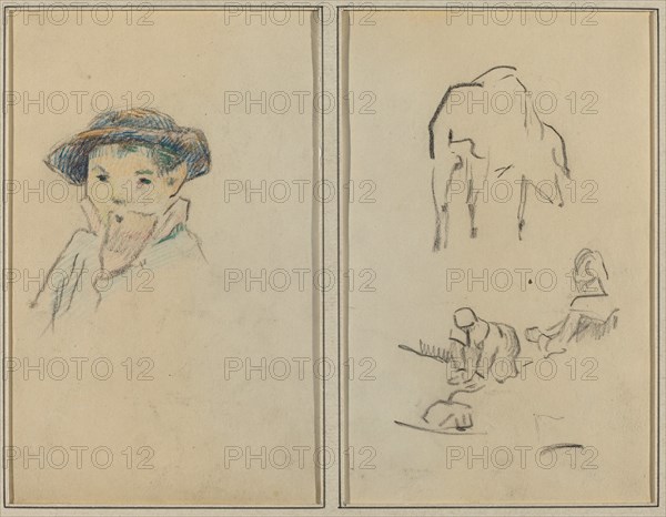 Little Breton Boy; A Pig and a Washerwoman [recto], 1884-1888.