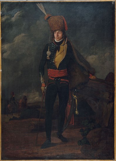 Portrait of a lieutenant of the 8th hussars, between 1793 and 1795.