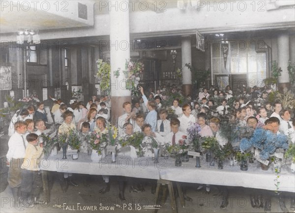 The fall flower show at P.S. 15, Manhattan, c1921.