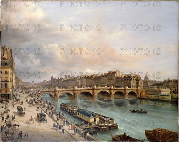 The Cite and the Pont-Neuf, seen from Quai du Louvre, 1832.