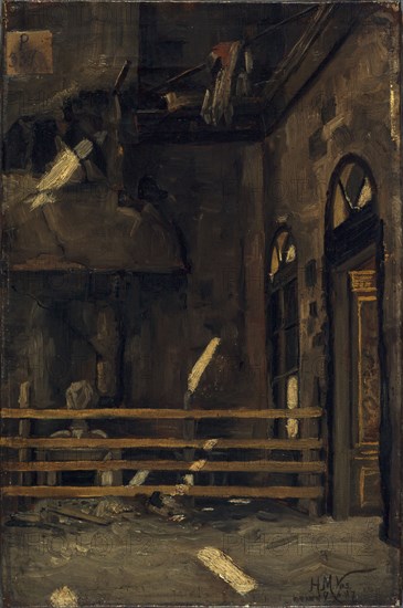 Foyer of the Opera-Comique, after the fire of May 15, 1887.