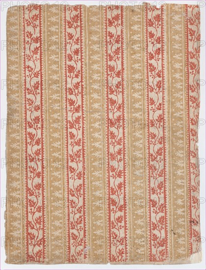 Sheet with five borders with abstract and floral designs, 19th century.