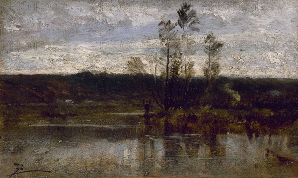 Bord de rivière, between 1850 and 1860.