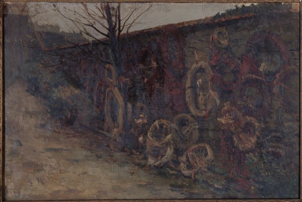 The Communards' wall at Pere-Lachaise cemetery, 1907.