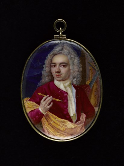 Portrait of a man, probably a musician, between 1725 and 1750.