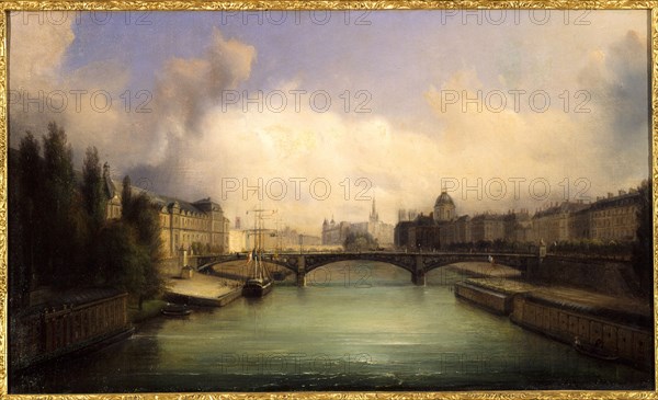 The Seine and Ile de la Cite, seen from Pont Royal, 1855.