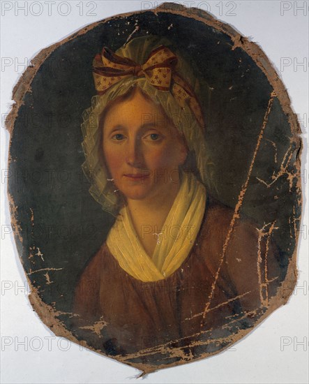 Portrait of a woman from the revolutionary era, between 1789 and 1799.