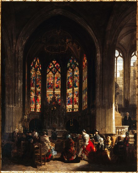 The chapel of the Virgin at Saint-Gervais-Saint-Protais church, c1860.