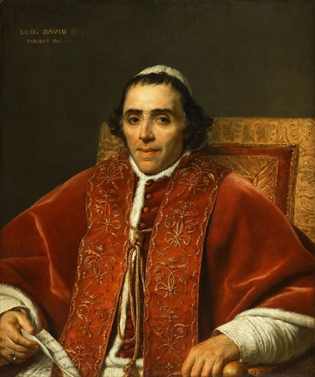 Portrait of Pope Pius VII (1742-1823) , 1805. Creator: David, Jacques Louis (1748-1825).