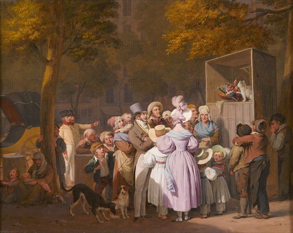 Le Spectacle ambulant de Polichinelle, 1832. Creator: Boilly, Louis-Léopold (1761-1845).