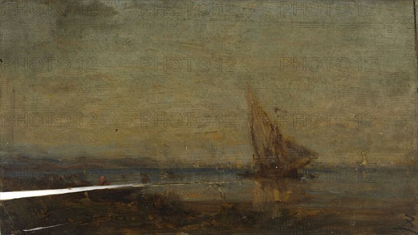 Devant Martigues, la voile jaune, c.1875.
