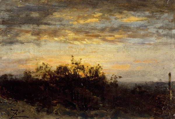 Coucher de soleil, between 1850 and 1860.