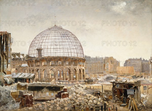 Demolition of the Halle aux bles (wheat exchange), 1888.