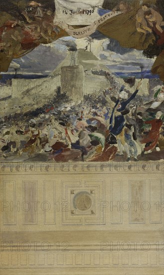 Esquisse pour la mairie du 4ème : Le 14 juillet 1790, 1884.