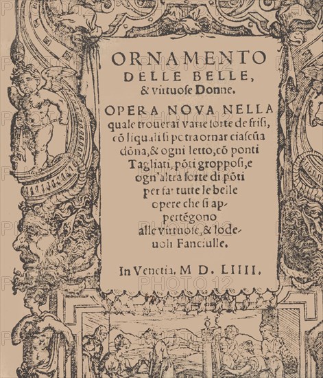 Ornamento delle belle & virtuose donne, title page (recto), 1554.