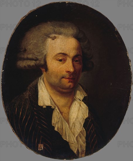 Portrait of a man from the revolutionary period, between 1789 and 1799.