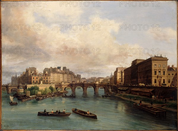 Ile de la Cite and the Quai Conti, seen from Passerelle des Arts, 1832.