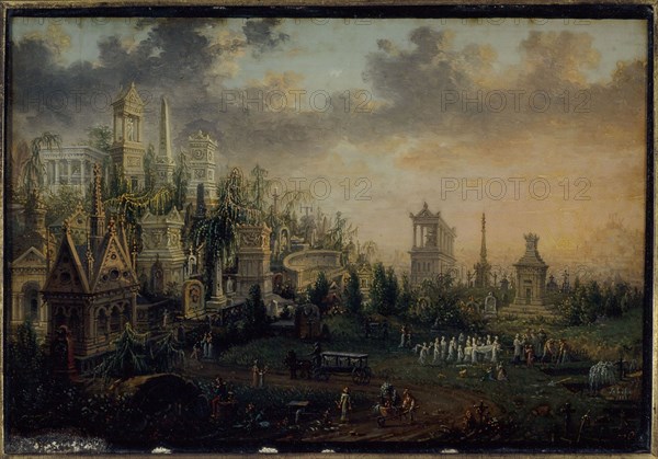 Pere-Lachaise cemetery, current 20th arrondissement, 1835.