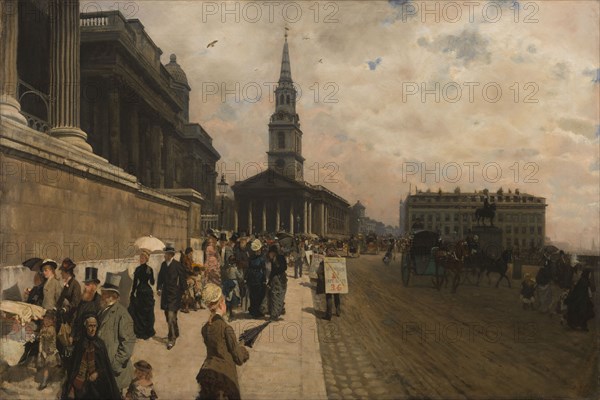 The National Gallery and St. Martin's Church (London), c1878.