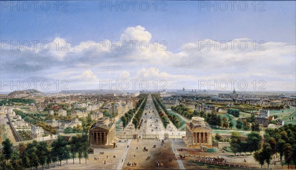 View of Paris, taken from the Arc de Triomphe de l'Étoile, 1843.