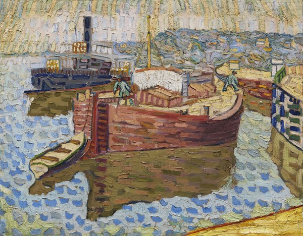 Houseboats on the Dnieper, 1907. Private Collection.